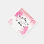 Dromerige Roze Palmboom- en Slingerlichtfeestje Servetten (Hoek)