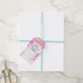 Dromerige Roze Palmboom & Slingerlichtjes Favoriet Cadeaulabel (Met Touw)