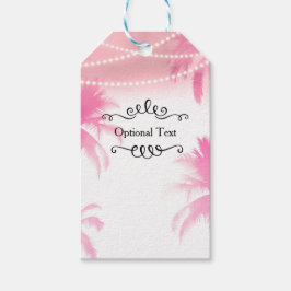 Dromerige Roze Palmboom & Slingerlichtjes Favoriet Cadeaulabel
