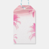 Dromerige Roze Palmboom & Slingerlichtjes Favoriet Cadeaulabel (Achterkant)