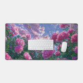 Dromerige Roze Pioen Tuin Kunst Bureaumat (Keyboard & Muis)