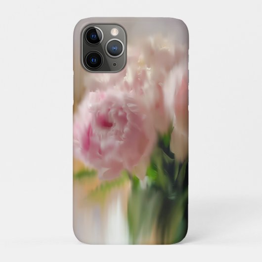 Dromerige Roze Pioenrozen in Witte Vaas Case-Mate iPhone Case (Achterkant)
