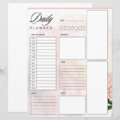 Dromerige roze roos dagelijkse planner (Voorkant / Achterkant)