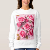 Dromerige roze rozen sweatshirt (Voorkant)