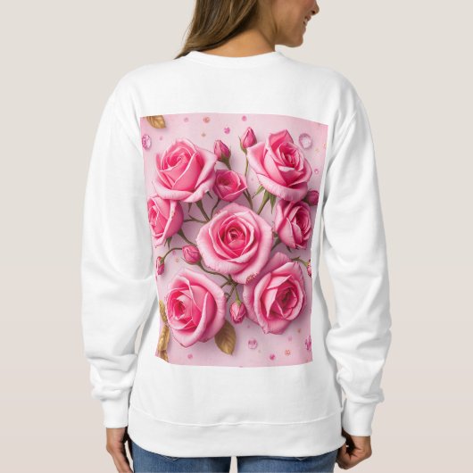 Dromerige roze rozen sweatshirt (Achterkant)