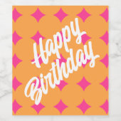 Dromerige Roze Sterren Wijn Etiket (Enkel label)