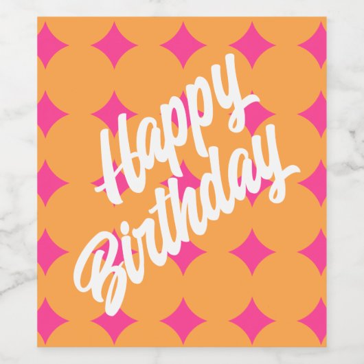 Dromerige Roze Sterren Wijn Etiket (Enkel label)