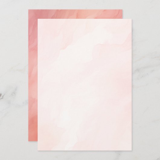 Dromerige Roze Waterverf Achtergrond voor Vellum P Kaart (Voorkant / Achterkant)