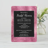 Dromerige Roze Zwart Glitzy Zilveren Sparkle Brida Kaart (Staand voorkant)