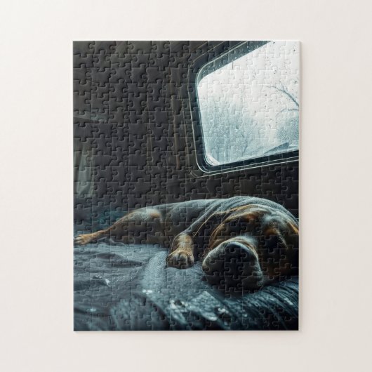 Dromerige RV-hondenslaap Legpuzzel (Verticaal)