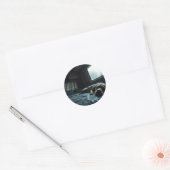 Dromerige RV-hondenslaap Ronde Sticker (Envelop)