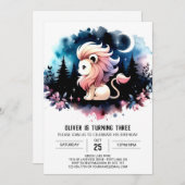 Dromerige Safari Leeuw Verjaardag Kaart (Voorkant / Achterkant)