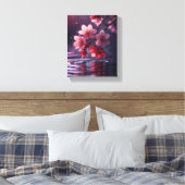Dromerige Sakura Bloesem Over Water – Japanse Kers Canvas Afdruk (Insitu (Slaapkamer))
