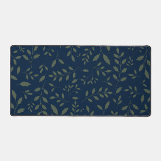 Dromerige saliegroene bladeren marineblauw patroon bureaumat