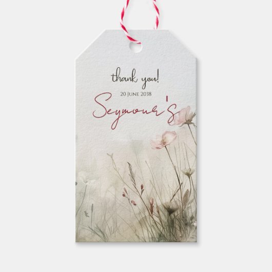 Dromerige Scène van de Lente Bloemen Cadeaulabel (Voorkant)