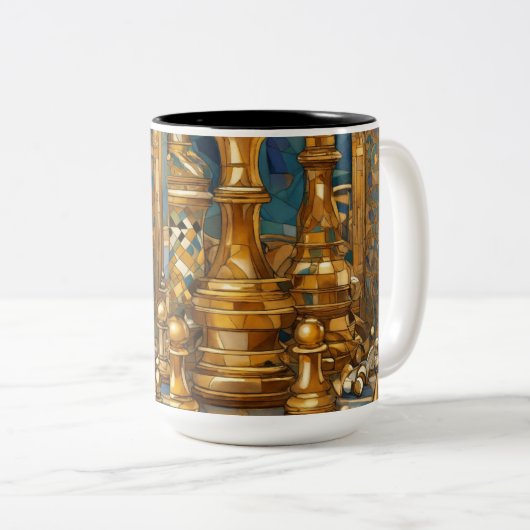Dromerige schaak-thema Mok ontwerp (Voorkant rechts)