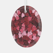 Dromerige scharlaken cascade hart confetti glas ornament (Voorkant links)