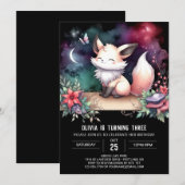 Dromerige Schattige Fox Verjaardag digitaal Kaart (Voorkant / Achterkant)