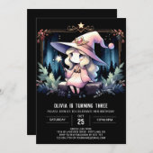 Dromerige Schattige Wizard Verjaardag Kaart (Voorkant / Achterkant)