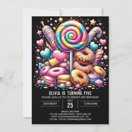 Dromerige Schattigee Candyland digitale verjaardag Kaart (Voorkant)