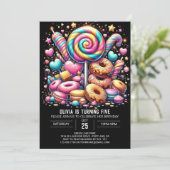 Dromerige Schattigee Candyland digitale verjaardag Kaart (Staand voorkant)
