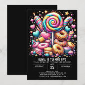 Dromerige Schattigee Candyland digitale verjaardag Kaart (Voorkant / Achterkant)