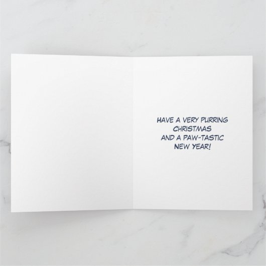 Dromerige Schattigee Kitten Kerst Waterverf Kaart (Binnen)