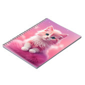 Dromerige Schattigee pluizige roze kitty cat Notitieboek (Linkerzijde)
