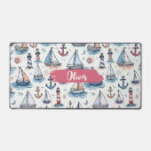 Dromerige schetsen van zeilboten, ankers en vuurto bureaumat (Voorkant)