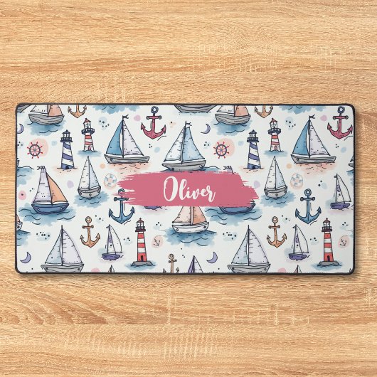 Dromerige Schetsen van Zeilboten Ankers & Vuurtore Bureaumat