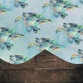 Dromerige schildpadden Zwemmen in Waterverf Look Z Cadeaupapier