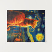 Dromerige Siamese kat | Sterrennacht Wandkleed (Voorkant (horizontaal))