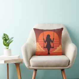 Dromerige Silhouette Girl - Moody esthetische kuns Kussen