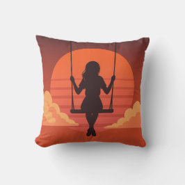 Dromerige Silhouette Girl - Moody esthetische kuns Kussen