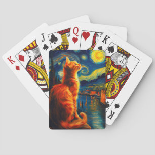 Dromerige Sinaaspoes Sterrennacht Pokerkaarten