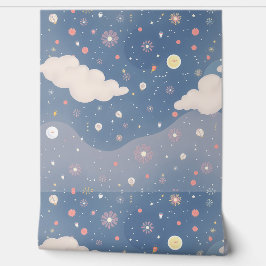 Dromerige Skies: grillige nachtbloei Behang