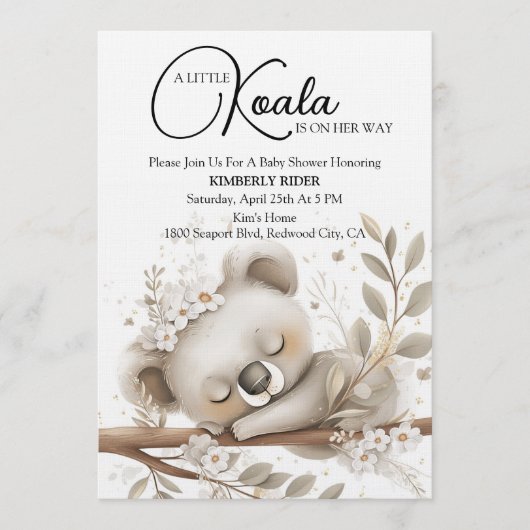 Dromerige Slaap Koala Kaart (Voorkant)