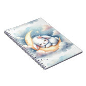 Dromerige slapende konijn op Moon Notitieboek (Rechterzijde)