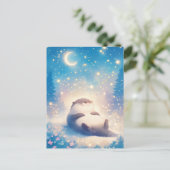 Dromerige Slapende Otter Maneschijn Nachtelijke Lu Briefkaart (Staand voorkant)