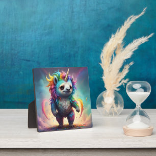 Dromerige Slothicorn: Een Regenboog Baby Fantasie, Fotoplaat