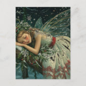 Dromerige sneeuwfee met vleugels in de winter briefkaart (Voorkant)