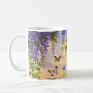Dromerige, soft-focus scène van een weelderige, Fl Koffiemok