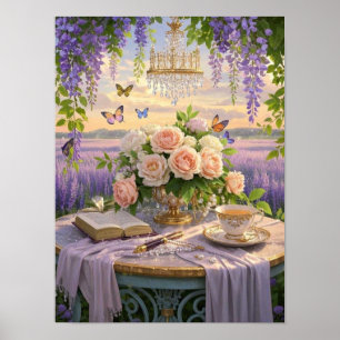 Dromerige, soft-focus scène van een weelderige, Fl Poster