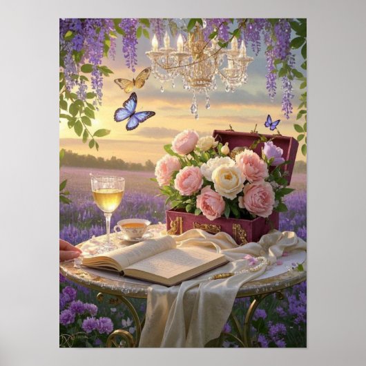 Dromerige, soft-focus scène van een weelderige, Fl Poster (Voorkant)