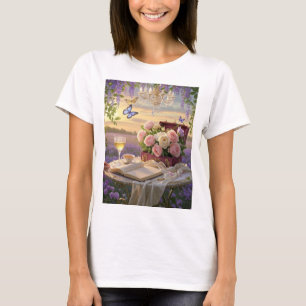 Dromerige, soft-focus scène van een weelderige, Fl T-shirt