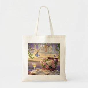 Dromerige, soft-focus scène van een weelderige, Fl Tote Bag