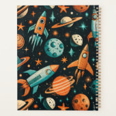 Dromerige Spacecore Planeten Turquoise Oranje Kosm Planner (Achterkant)