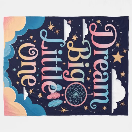 Dromerige sterren en wolken dromen grote kleine fleece deken (Voorkant (Horizontaal))