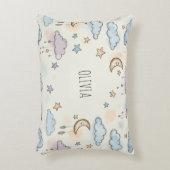 Dromerige sterren, manen en pluizige wolken accent kussen (Voorkant(Verticaal))