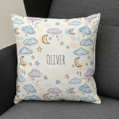 Dromerige sterren, manen en pluizige wolken kussen